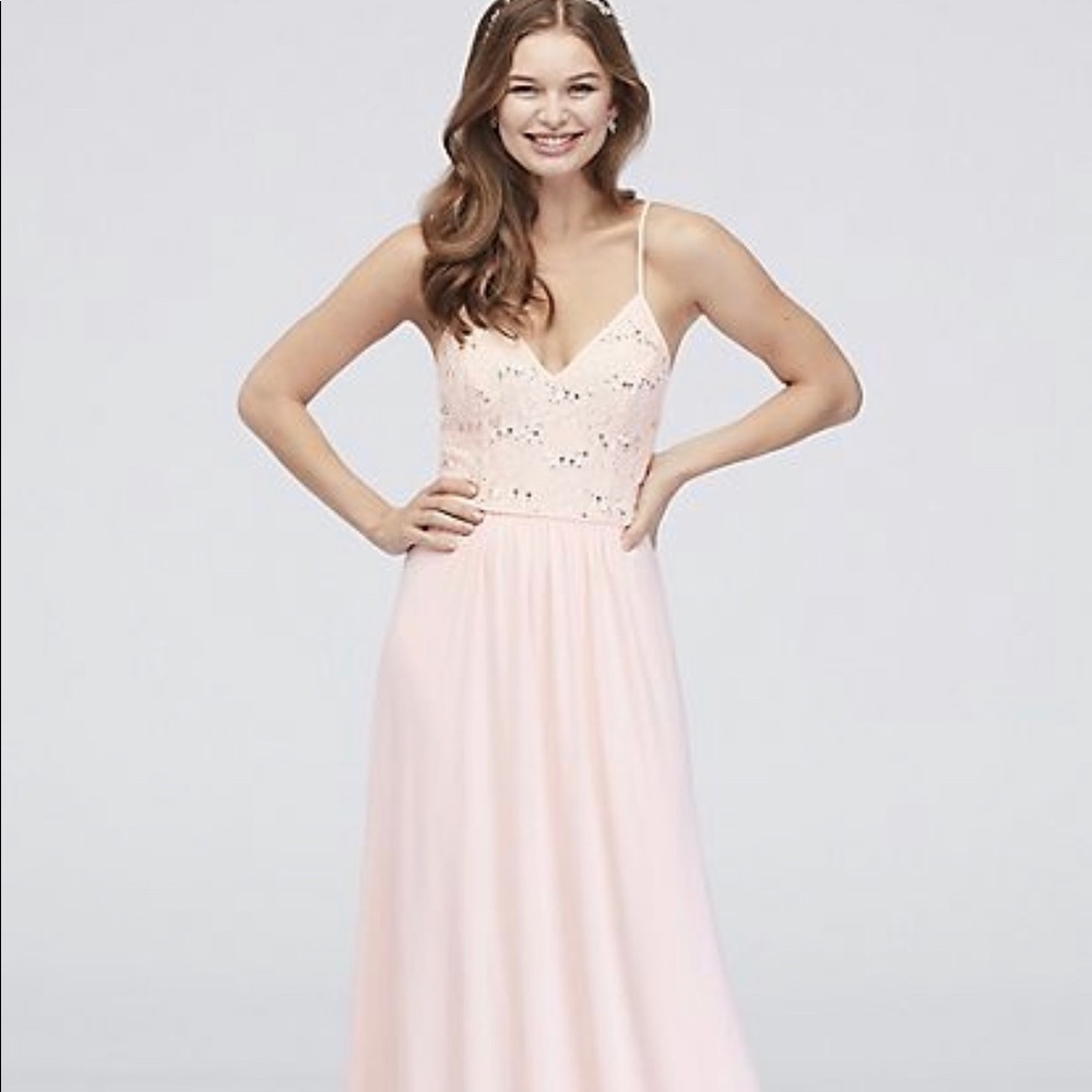 Bridesmaids dress in pale pink